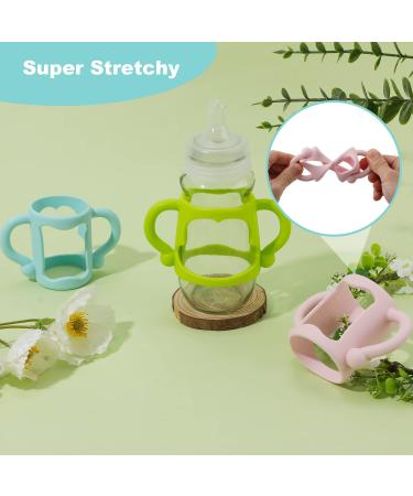Soft Silicone Baby Bottle Handles - Perfect for Self-Feeding | Dr. Brown's 3-Piece Set (Pink Green Blue) - Ideal for Narrow Bottles - Buy Online on GoSupps.com