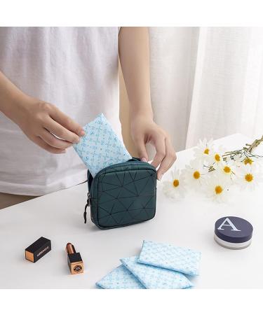 CCLEOOCOO Sanitary Napkin Storage Bag | Waterproof Menstrual Cup Pouch & Makeup Wallet | Green Leather Zipper Pouch - Buy Online on GoSupps.com