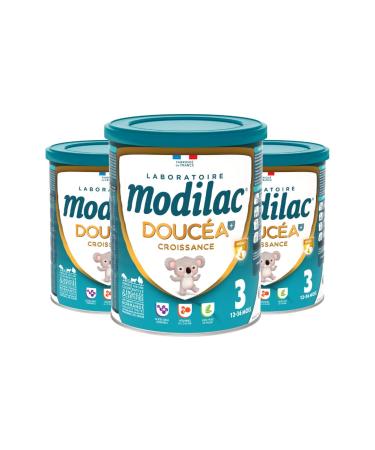 Modilac - Baby Milk Powder Sweet Growth + - 100% French Skimmed Milk - Rich in Iron, Zinc, Essential Fatty Acids - Made in France Without Palm Oil - 12 to 36 Months - Pack of 3 x 800g
