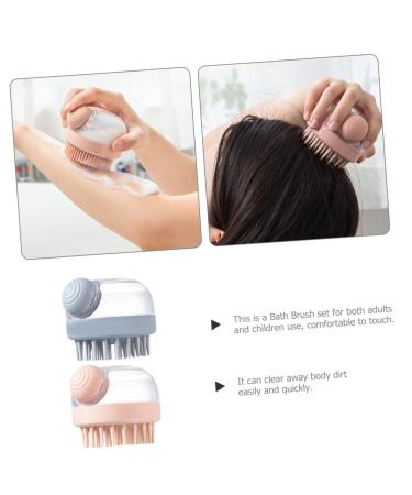 FOMIYES 2pcs Scalp Massage Brush and Body Scrubber Set - Silicone Hair Washing & Head Massage Brush - 8.5x8.5cm - Assorted Colors - Buy Online on GoSupps.com