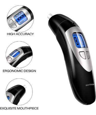 Digital Ketone Breathalyzer Test Meter | Grade Accuracy Ketosis Monitor with 10 Mouthpieces (Black-1) - Buy Online on GoSupps.com