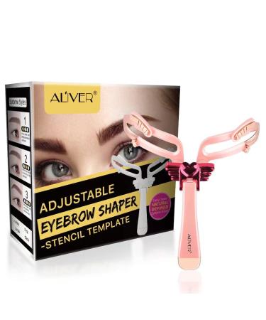 Eyebrow Stencil Three types of eyebrows Reusable Eyebrow Template 3 Minutes Makeup Suitable for Women girl Pink