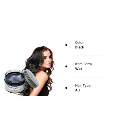 Temporary Hair Color Wax 4.23 oz | Instant Hairstyle Cream Pomade for Party & Cosplay | Easy Cleaning | Black - Buy Online on GoSupps.com