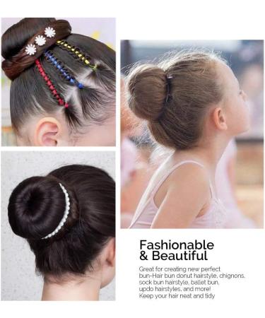 WACURRENTHYD Blonde Kid Hair Donut Bun Maker 2PCS - Small 2.5 Inch Beige Chignon Doughnut Shaper for Short and Thin Hair - Buy Online on GoSupps.com