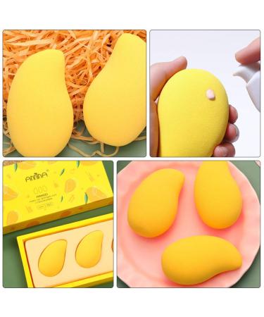 Beaupretty 3pcs Mango Cosmetic Egg Sponge Set - Premium Liquid & Cream Makeup Sponges for Flawless Foundation Application - Buy Online on GoSupps.com