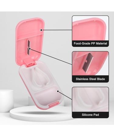 Minicoco Pill Cutter and Crusher - V-Shaped Cutters for Small or Large Pills - Pink - Buy Online on GoSupps.com