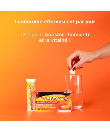 Fort Pharma - Ultra Boost 4G Immunity Booster | Energy Booster Food Supplement | Vitamin C - Vitamin D - Guarana Royal Jelly Ginger Giseng | 30 Effervescent Tablets - Buy Online on GoSupps.com
