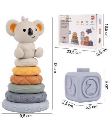 MalPlay Sensory Rubber 13-Piece Soft Tower Stacking Blocks | Baby Building Toy for Motor Skills | Ideal for 6+ Months - Buy Online on GoSupps.com