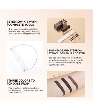 Eyebrow Powder Stencil Concealer Kit - Long Lasting Waterproof Definer with 12 Reusable Stencils - Perfect Dark Brown Brow Makeup - Buy Online on GoSupps.com