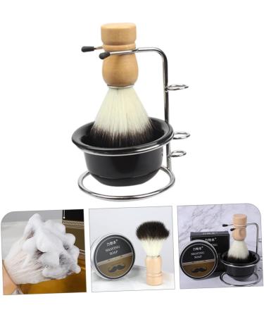 Fomiyes Men's Shaving Set - 2 Sets of Stainless Steel Foam Shell Hairdresser Dust Brush and Bowl | Perfect for Professional Grooming | Black - Buy Online on GoSupps.com