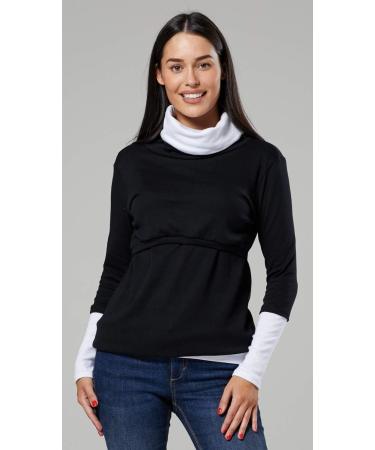 Happy Mama Maternity Nursing Jumper Sweatshirt 348 Black & White - Size 8-10 | Women's Boutique - Buy Online on GoSupps.com