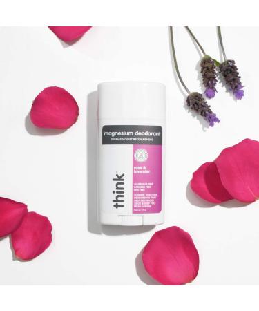 Think Magnesium Deodorant - Rose & Lavender 2.65 oz | Natural, Aluminum-Free, Long-Lasting Freshness - Buy Online on GoSupps.com