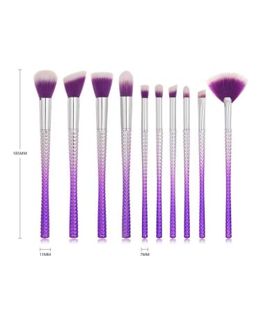 10x Multicolor Travel Size Makeup Brush Set | Foundation Powder Eyeshadow Eyeliner Tools - Buy Online on GoSupps.com