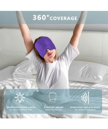 Migraine Relief Cap - Ice Pack Hat for Headache, Stress, Anxiety, Sinus Pressure - Purple - Buy Online on GoSupps.com