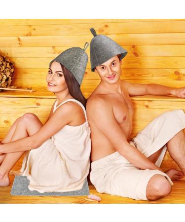 Udbrud Sauna Hut Set - 6 Piece Sauna Cap Mat & Glove for Men & Women | Reusable Felt Shower Hood - Buy Online on GoSupps.com