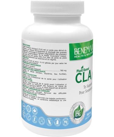 Benemax CLA High Potency - 80%. Supports Healthy Weight Management Lean Muscle Mass Non-Stimulating Conjugated Linoleic Acid. 100% Plant Based & Vegan - Outer Softgel Made of Tapioca vs Other Brands that Use Carrageenan or Gelatin. 180 softgels - Buy Online on GoSupps.com
