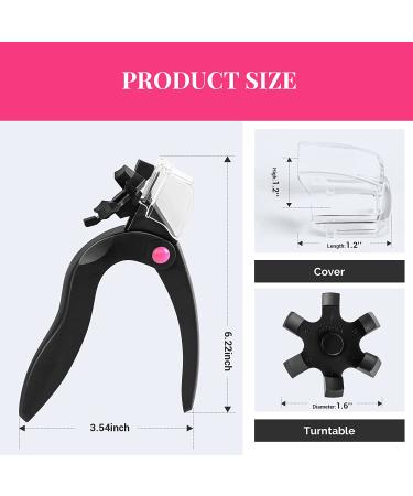 AIRSEE Adjustable Nail Clipper for Acrylic Nails with Sizer and Catcher - Nail Tip Cutter with Length Measurement Dial for Salon or Home Manicure - Black - Buy Online on GoSupps.com