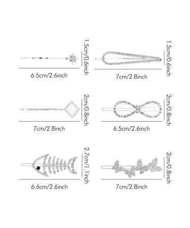 Cinaci 12 Pack Sparkly Glitter Crystal Rhinestone Hair Clips - Wedding Bridal Accessories for Women and Girls - Buy Online on GoSupps.com