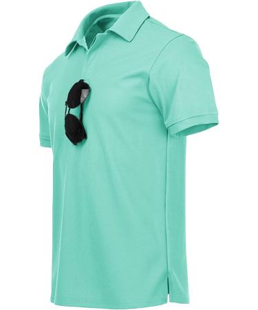 GEEK LIGHTING Men's Polo Shirt - Sport Casual Short Sleeve Golf Tennis T-Shirt - Turquoise Blue XL - Buy Online on GoSupps.com