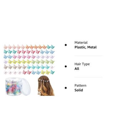 100-Piece Butterfly Hair Clips Set with Box - Mini Hair Accessories for Women in Classic Colors - Cute Girls Butterfly Clips for 90s Style (Clear) - Buy Online on GoSupps.com