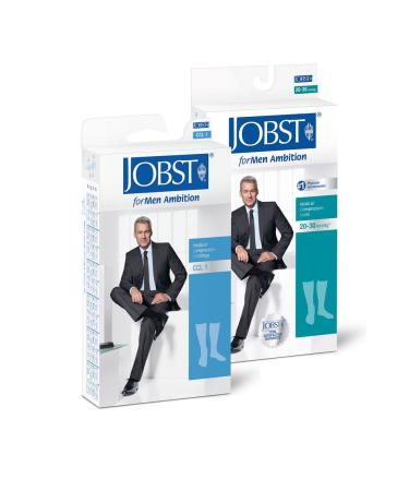 Jobst shapes ambition men compression stockings/KKL2/size IV/anthracite/closed tip/long/without patch rim/knee socks with cotton and integrated carbon fibers