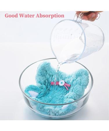 Kids Microfiber Hair Towel Wrap with Cute Ears Cap - Quick Drying & Absorbent | Blue & Pink - Buy Online on GoSupps.com