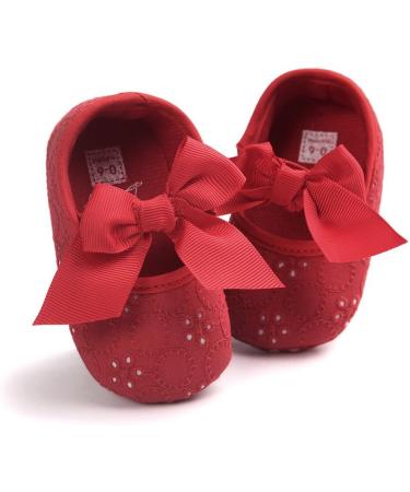 LACOFIA Baby Girls Christening Shoes 12-18 Months Anti-Slip Prewalkers - Red - Buy Online on GoSupps.com