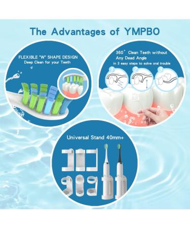 YMPBO 10PCS Replacement Heads for 7AM2M AM101/AM105 Electric Toothbrush + 30 Dental Floss Picks + Free Stand Holder - Buy Online on GoSupps.com