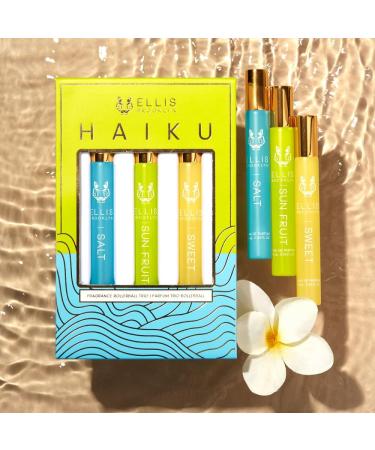 Ellis Brooklyn HAIKU Fragrance Trio - Clean Perfume SALT SWEET & SUN FRUIT Rollerball Perfume for Women Travel Size Perfume Gift Sets for Women SALT SUN FRUIT SWEET 0.33 Fl Oz (Pack of 3) - Buy Online on GoSupps.com