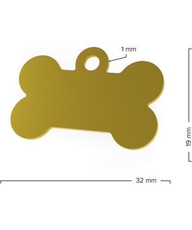 ENGRAVO Dog Tag Bone Gold - Custom Engraved Pet ID Tag with 2 Key Rings | Small 32mm - Buy Online on GoSupps.com