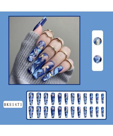 Besuso 24Pcs Wearable Nail Patches Nail Art Chips Ins Style Hot Girl False Nails DIY Manicure Glitter Nails - Buy Online on GoSupps.com