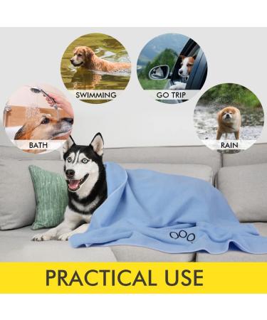 Buy Kinhwa Extra Absorbent XXL Dog Towel - Quick-Drying Microfiber for Dogs & Cats - Washable Durable Light & Dark Blue (76cm x 127cm) - Buy Online on GoSupps.com