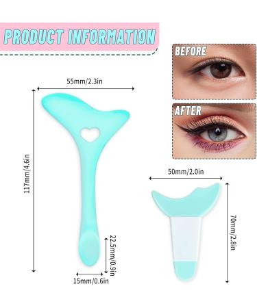 2pcs Eyeliner Stencil Aid Eyeliner Tool For Winged Silicone Eye Liner Eyeshadow Mascara Guard Shield for Beginners Face Cream Mask Tools Blue - Buy Online on GoSupps.com