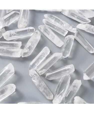 Home Decoration 3-5cm 50g 100g Natural Clear Crystal White Quartz Cluster Points Pillar Column Terminated Wand Specimen Stones Home Goods ZJGIDTEM (Color : 100g Size : 3-5cm) 3-5cm 100g
