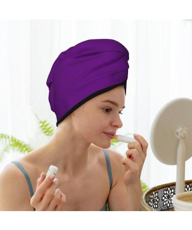 Purple Microfiber Hair Towel Wrap | Super Absorbent Coral Velvet Quick Dry Cap for Long Curly & Thick Hair -Perfect for Women - Buy Online on GoSupps.com