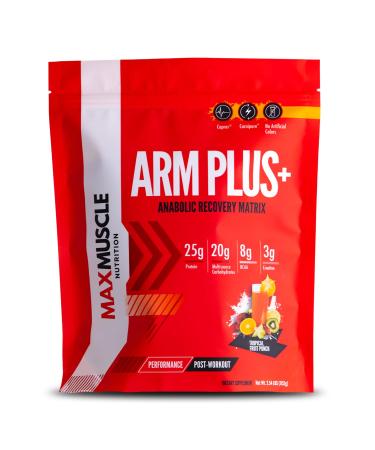 Max Muscle Arm Plus+ Anabolic Recovery Matrix | 25g Protein, 8g Bcaas, 3g Creatine Monohydrate | Whey Protein, Amino Acids, Antioxidants, Glutamine, Electrolytes (Tropical Punch, 2.54 lb) Tropical Punch 2.54 Ounce (Pack of 1)