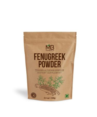 MB Herbals Fenugreek Seeds Powder 3.5 oz | 100 Gram | Organically Grown Fenugreek | Trigonella foenum-graecum Sd. | Methi Powder