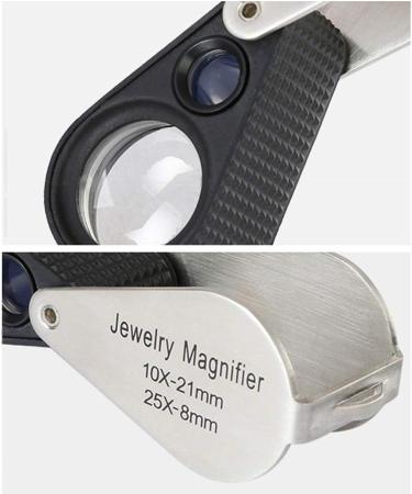 10X 25X Metal Folded Magnifier for Jewelry Reading Hobbies Insects Viewer Crafts Pocket Loupe Jewelers Loupe Workbench Sewing Repair Small Gift - Buy Online on GoSupps.com