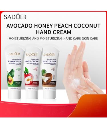 BakerMiche 75g x 3Pcs Moisturizing Hand Cream for Dry Hands Moisturizing & Nourishing Hand Lotion Daily Care Hand Cream NonOily Fruit Fragrance Hand Cream Set Peach - Buy Online on GoSupps.com