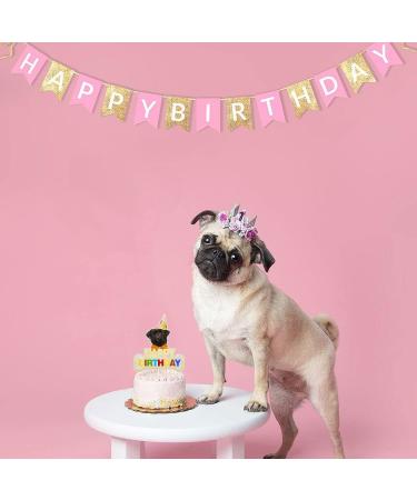 Pug Happy Birthday Cake Topper - Puppy Pet Theme Welcome new members Boy Girl Birthday Party Supplies Decorations - Buy Online on GoSupps.com