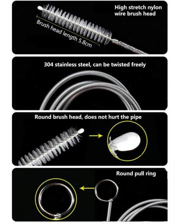 Long Pipe Cleaners Long Cleaning Brush Clog Remover Drain Brush Aquarium Water Filter Pipe Air Tube Hose Cleaning Brush Sink Fridge Skinny Pipe Dredging Tool Fovolat Stainless Steel 90cm - Buy Online on GoSupps.com