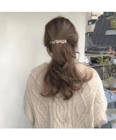 Uuyyeo 2-Piece Automatic Hair Clips with Turtle-Mussel Motif - Leopard Pattern French Design Hair Clipping Accessories - Buy Online on GoSupps.com