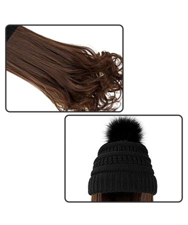 Shop Corrugated Curly Hair Extensions: Warm Knitted Pom Cap with Synthetic Hair for Women | International Shipping Available - Buy Online on GoSupps.com