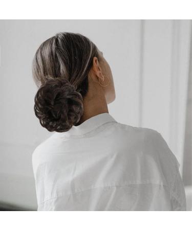 XNIVUIS 2 Pcs Messy Hair Scrunchies Scrunchy Scrunchie Messy Bun Hair Piece Hair Bun Scrunchies Hair Bun Extensions Bun Curly Wavy Hair Scrunchies Curly Wavy Hair Pieces For Women (Dark Brown) - Buy Online on GoSupps.com