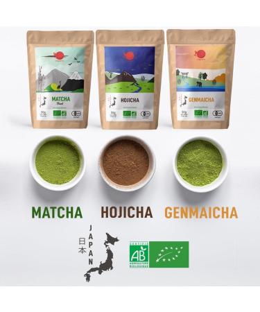 ORIGEENS Matcha LATTE Powder of: Organic Matcha Tea Organic Hojicha Tea Organic Genmaicha Tea 3 x 50 g Matcha Tea - Buy Online on GoSupps.com