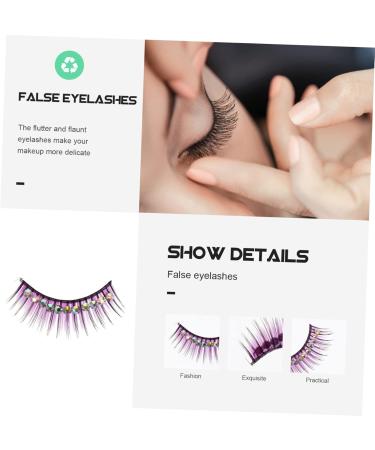 Angoily 30 Pairs Diamond False Eyelashes Eyelash Kit Eyelashes Kit Eyeliner Sticker Reusable Lashes Fake Lashes Party Cosplay Lashes Clothing Chemical Fiber Hard Stem Fluffy Miss Purple - Buy Online on GoSupps.com