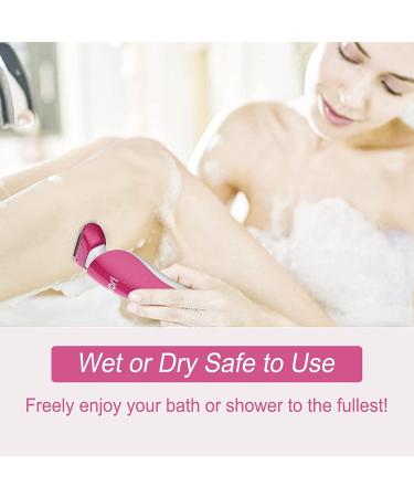 Brori Electric Razor for Women | Rechargeable Bikini Trimmer & Body Hair Removal - Painless WetDry Shaver with LED Light - Purplish Red - Buy Online on GoSupps.com