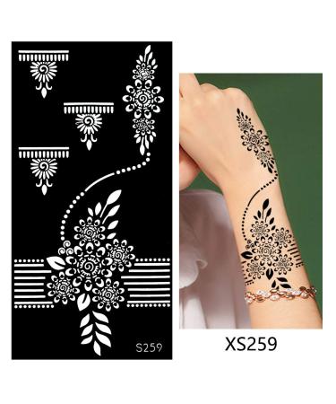 Glaryyears Temporary Tattoo Stencil - 8 Sheets Henna Template for Women, Hand Finger Wrist Body Art Paint - Buy Online on GoSupps.com