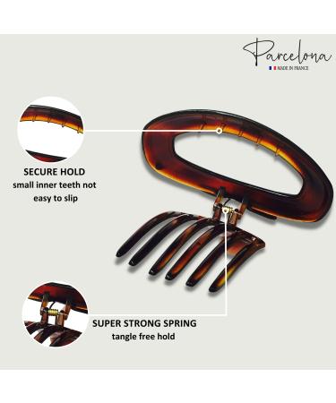 Parcelona French Duck Beak Oval Shell Brown 4 inch Celluloid Hair Claw Clip - Buy Online on GoSupps.com