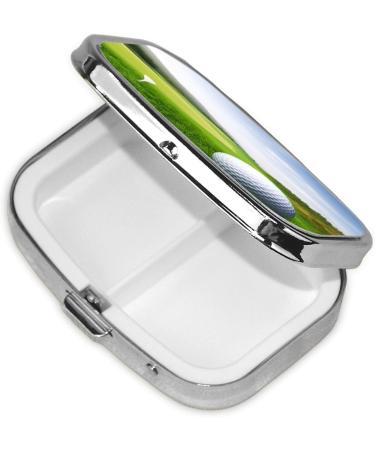 Golf Sport Printed Square Pill Box | Portable Traveling Medicine Organizer for Easy Health Management - Buy Online on GoSupps.com